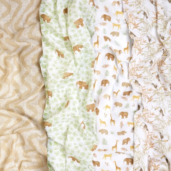 Lot de 4 Maxi-Langes Mousseline   Tanzania        de               aden + anais essentials