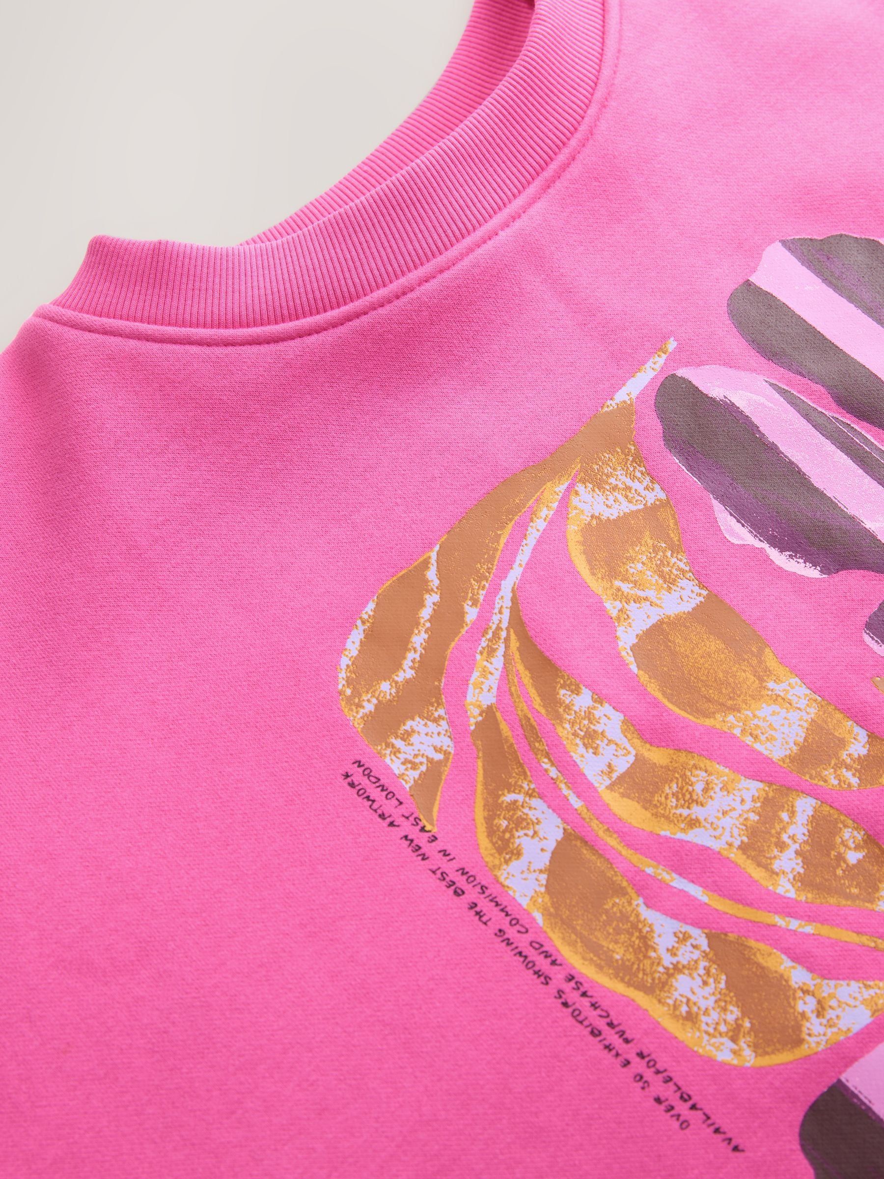 Roze - Cotton Rich Fruit Art Graphic Longsleeve Crewneck Sweatshirt