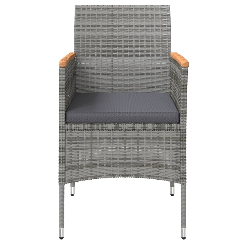 Mobilier de salle à manger de jardin coussins 7 pièces gris et noir