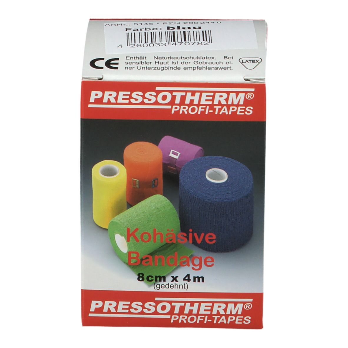 Pressotherm® Kohäsive Bandagen 8 cm x 4 m blau