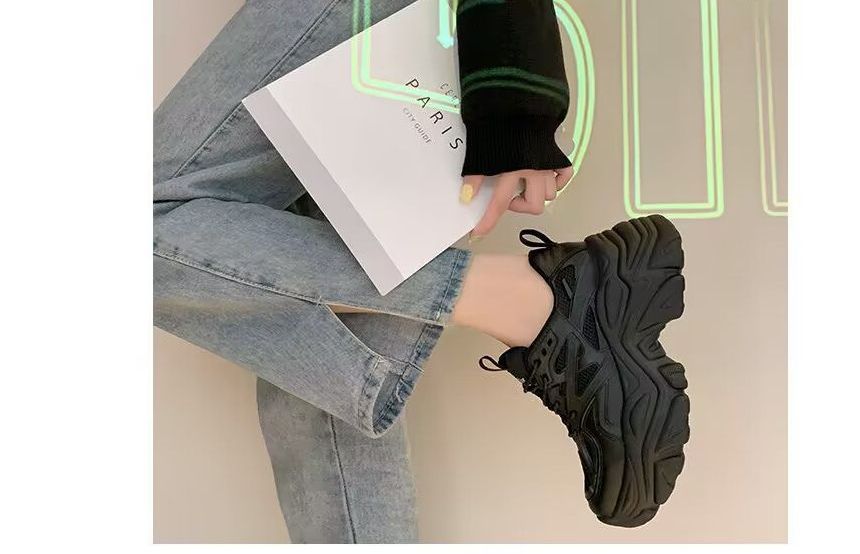 caneik - Sneakers met effen platformpaneel en mesh