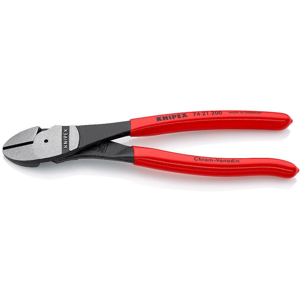 Knipex 74 21 200 Kracht-zijsnijtang 200mm gebogen met kunststof grepen | geatramenteerd
