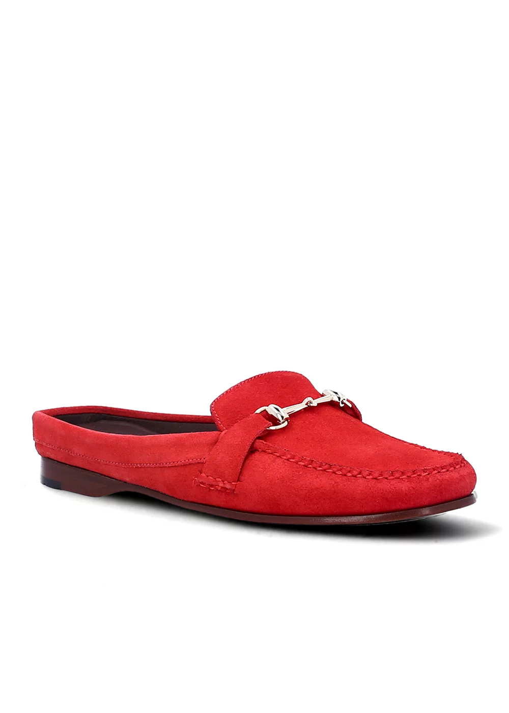 MOCASSIN MORSETTI MULE VELOURS SCARLET