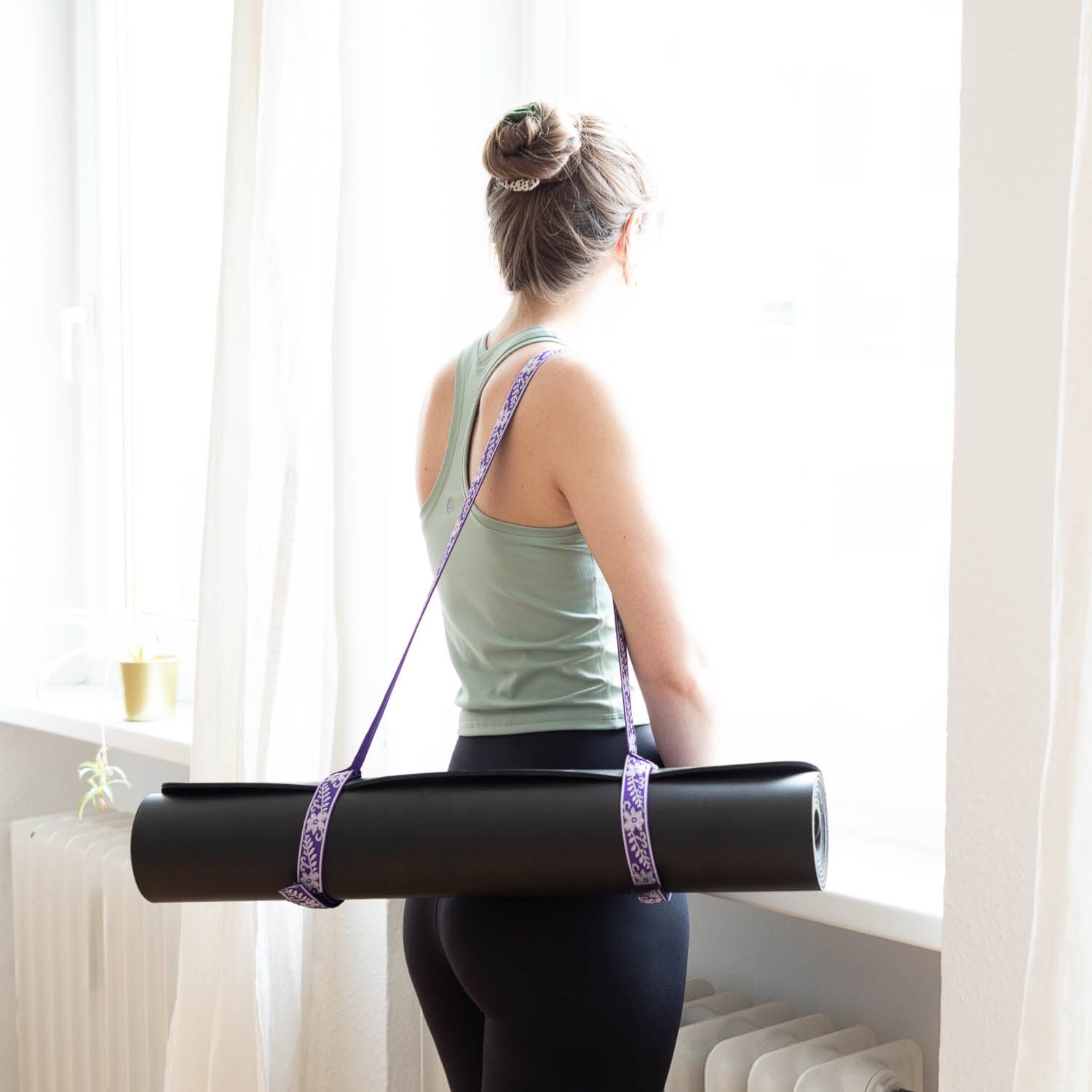 bodhi Yogamatten-Tragegurt gemustert, lila