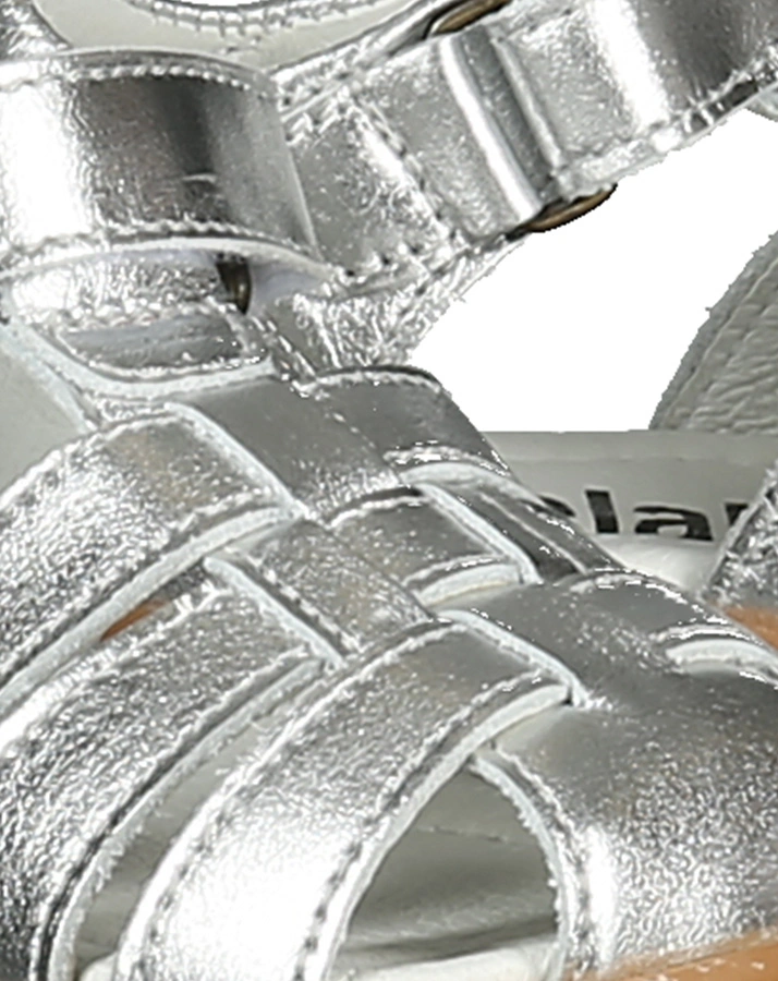 Lauflernsandalen DEVE mit Zehenschutz in silber