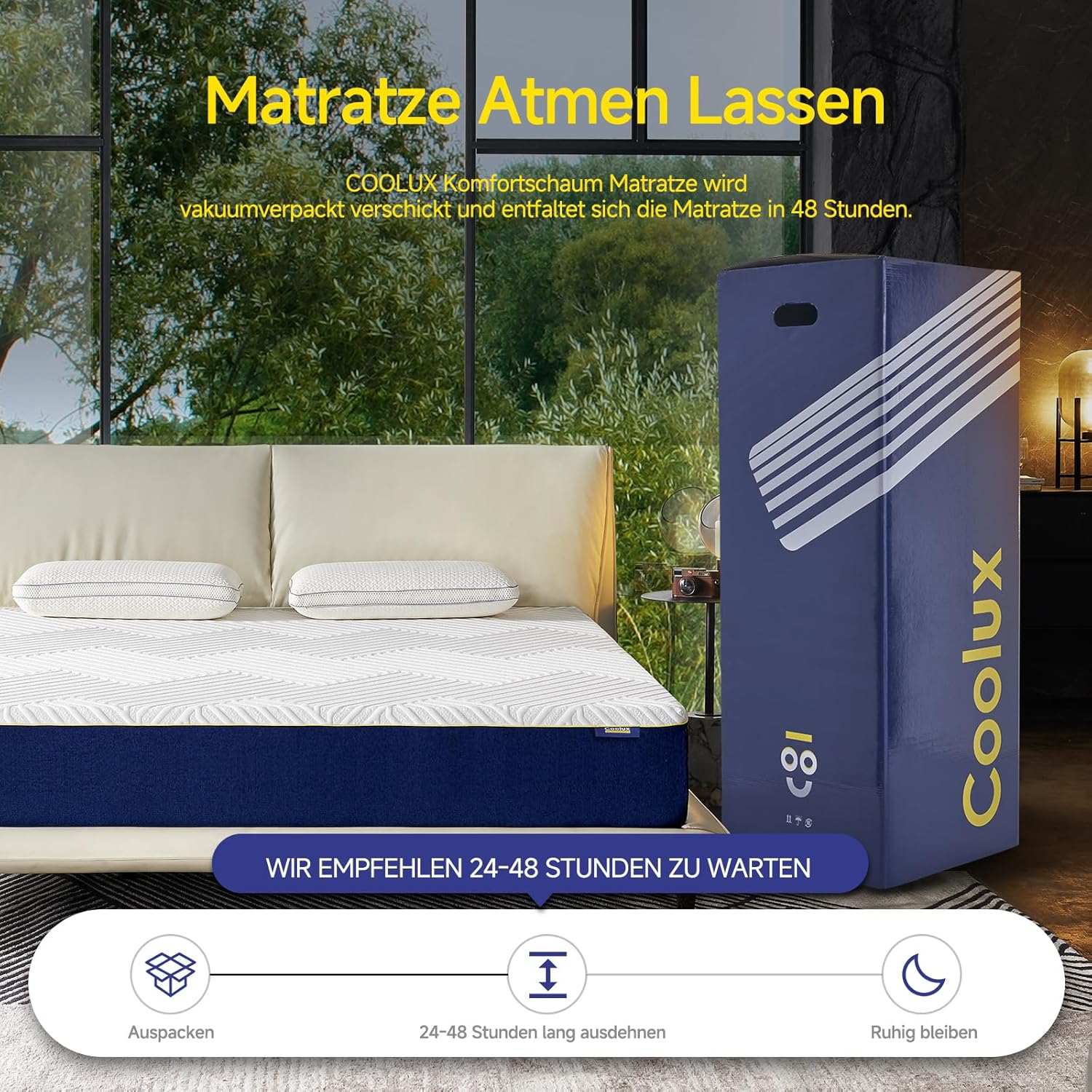 Matratze 90x200 Schaumstoffmatratze 25cm Hoch Kaltschaummatratze Orthopädische Rollmatratze Öko-Tex Zertifiziert Härtegrad-H3 Memory Schaum Matratze Mit Bezug, Abnehmbar & Waschbar