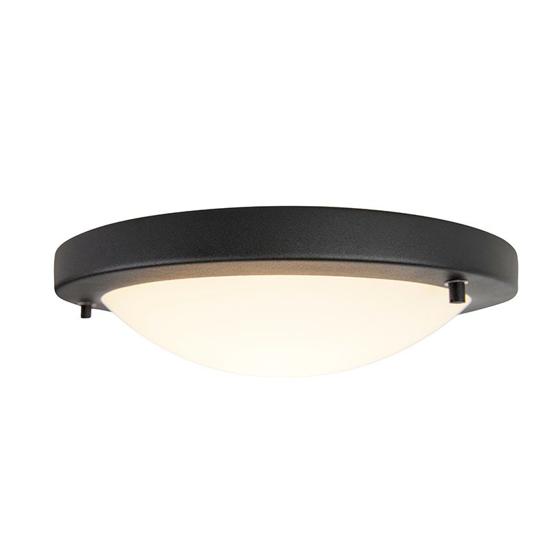 Moderne plafonnière zwart 31 cm IP44 - Yuma