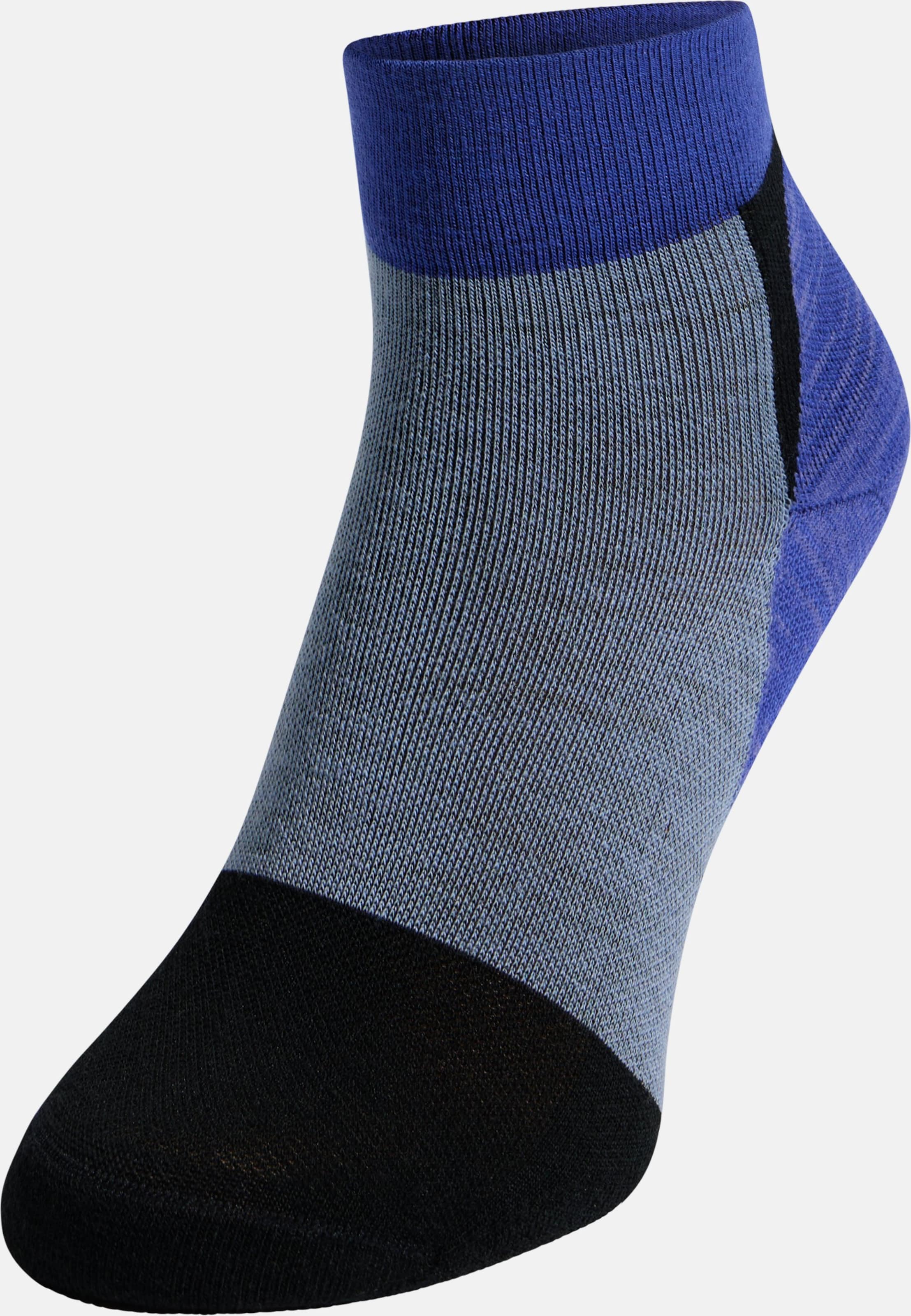 Knöchelhohe Performance Wool Wandersocken in black - blue heron
