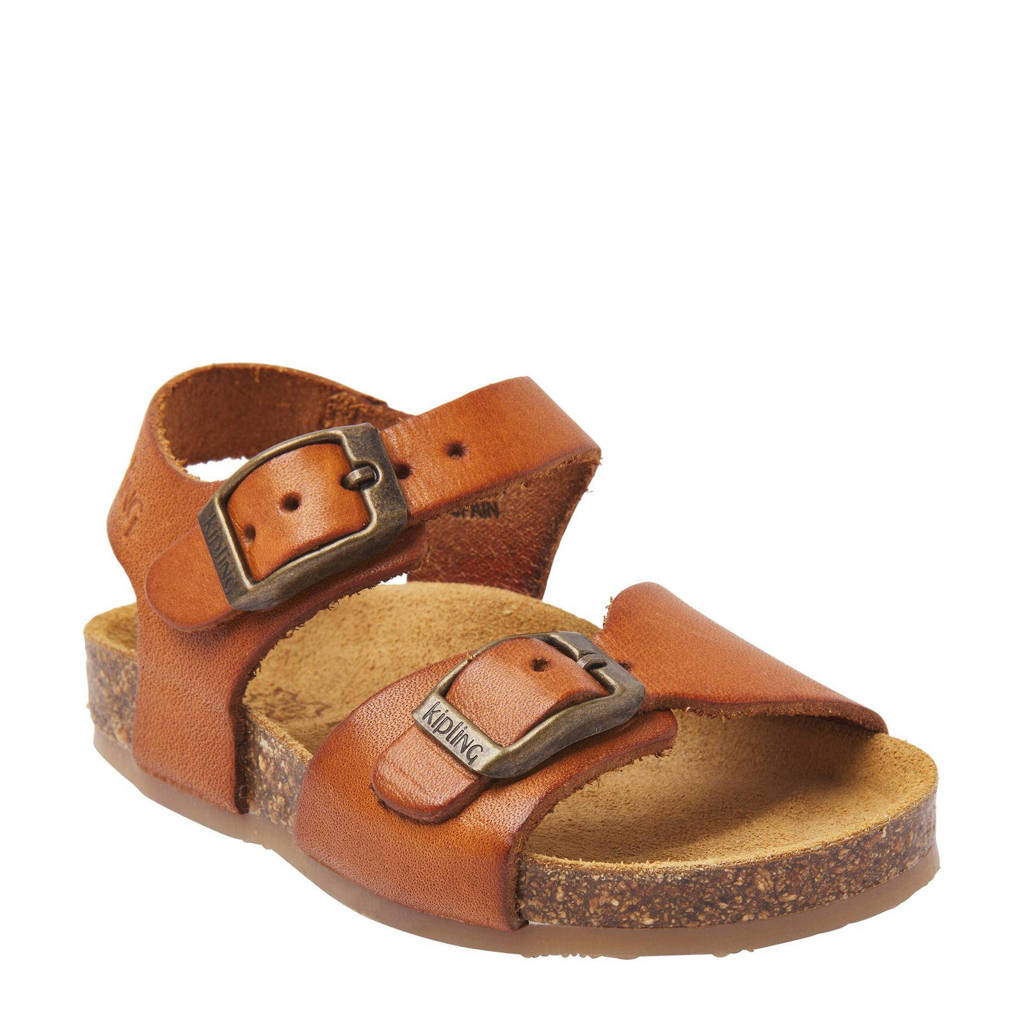 Kipling leren sandalen cognac
