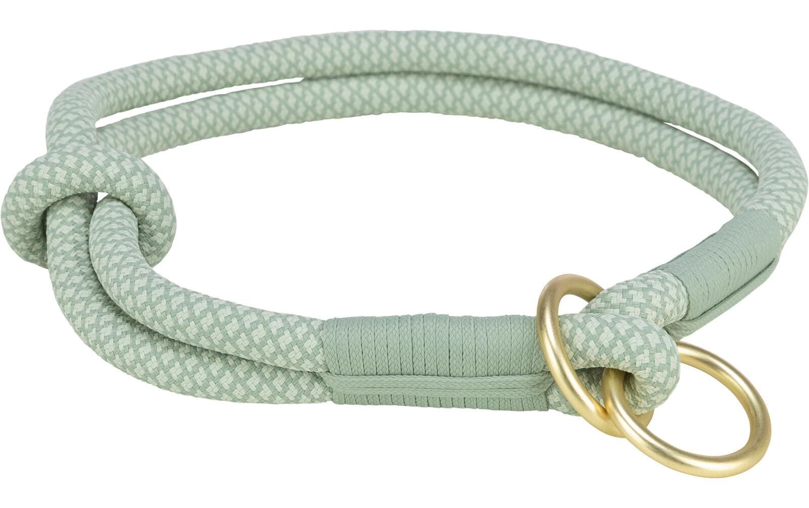 Soft Rope Zug-Stopp-Halsband S, 35 cm, Salbei/MintHalsband aus Tau