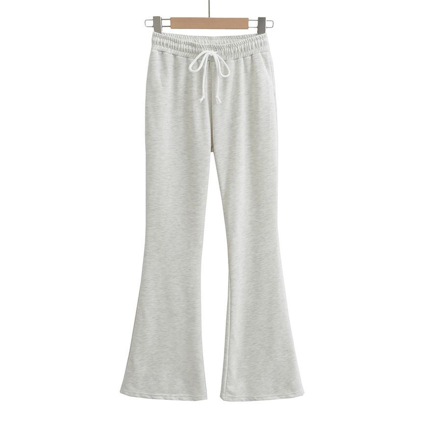 Sundine - Hoge taille broek met trekkoord en uitlopende pijpen