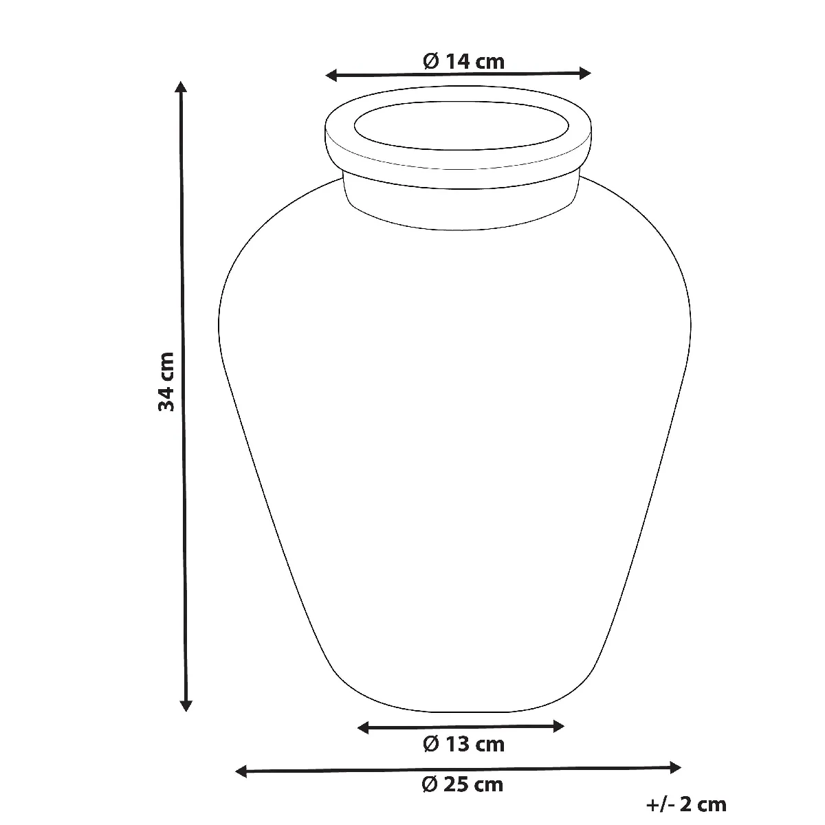 Beliani Vase Décoratif AMATHUS Violet