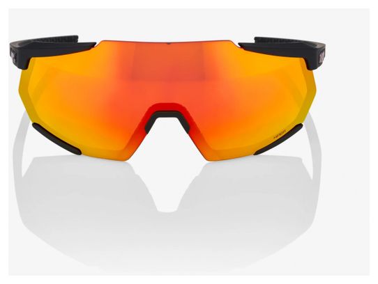 Lunettes 100% Racetrap 3.0 - Soft Tact Noir - Verres Multicouche Rouge Hiper