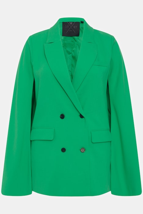 Blazer mit Cape, A-Linie, Reverskragen, doppelreihig
