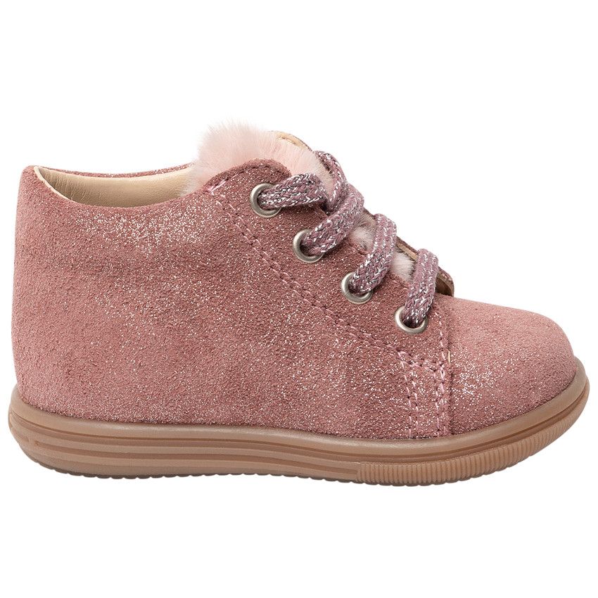 Bottillons en cuir brillant pour bébé fille