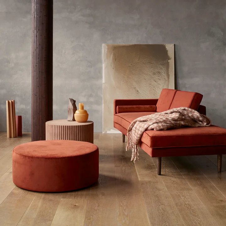 Broste Copenhagen - Wind Chaise Longue, Armlehne links, grape leaf