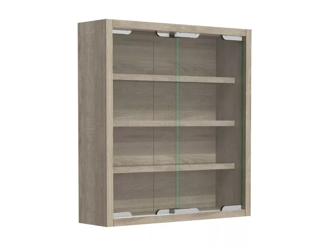 VCM bois verre vitrine murale vitrine collecteur déco vitrine Agisa S (chêne Sonoma)