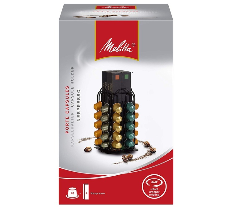 Porte capsules distributeur noir pour Nespresso - 40 capsules - Melitta