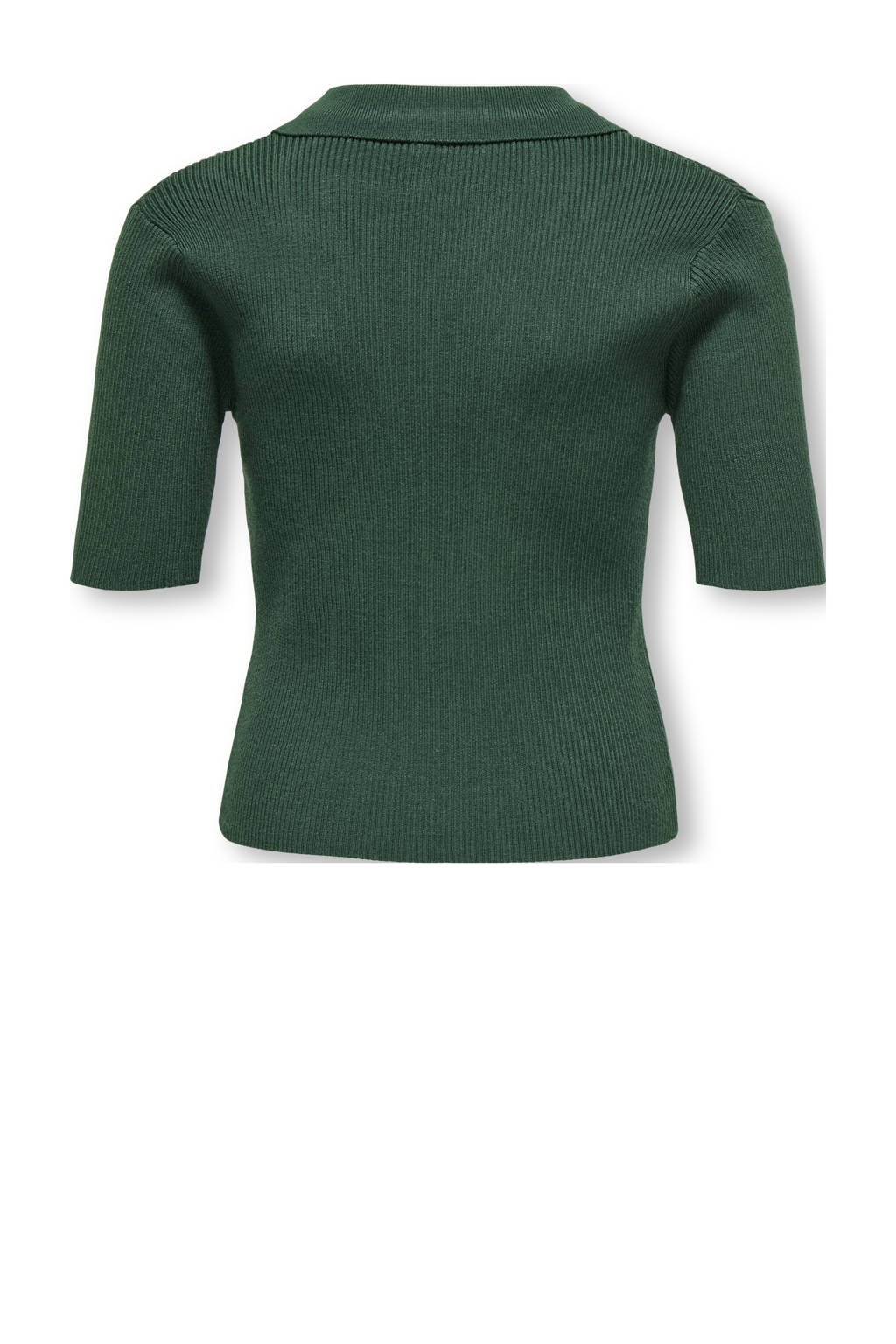 KIDS ONLY GIRL polo donkergroen rib gebreid