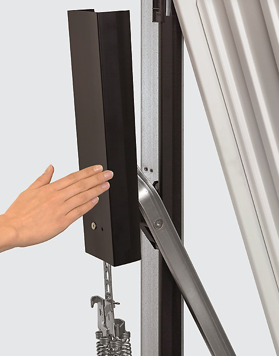Porte de garage basculante avec portillon acier Hormann blanc trafic ral 9016 - l.237,5 x h.200 cm