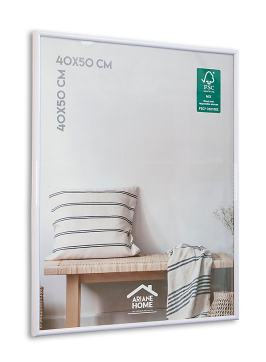 Cadre plastique gallery Ariane Home blanc l.40 x H.50 cm