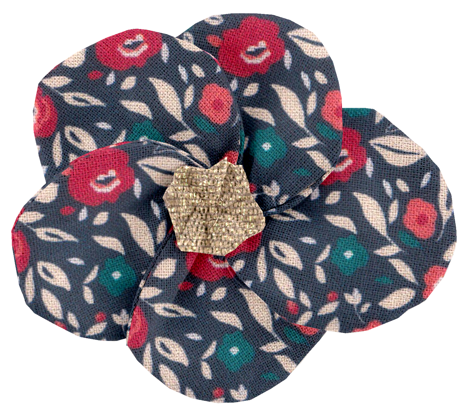 Petite Barrette Pétales De Fleur Camelias Rubis