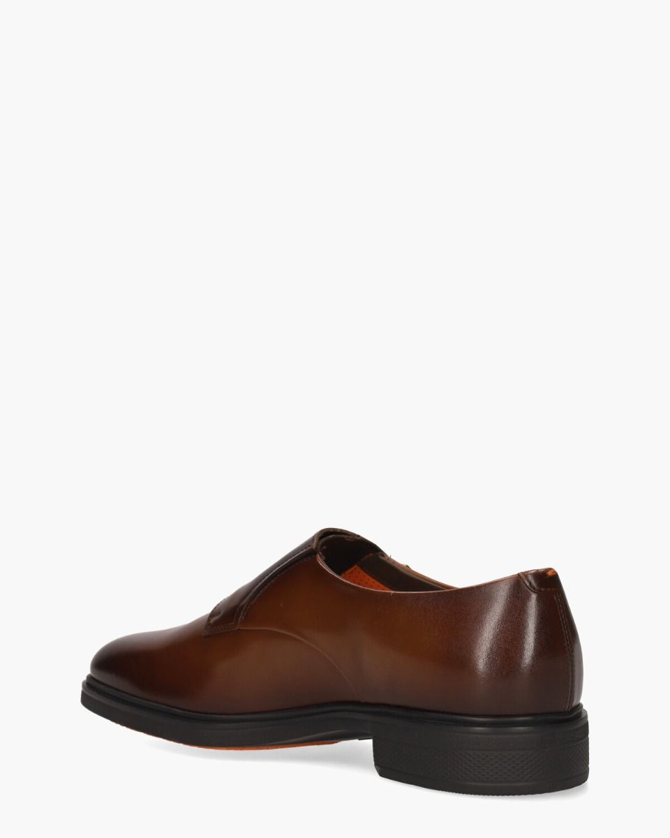 Santoni 18949 Cognac Heren Gespschoenen