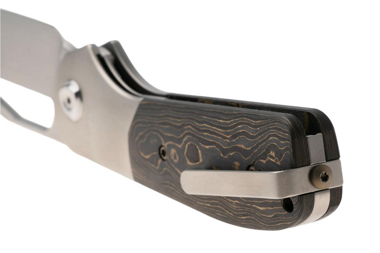 Liong Mah Field Duty 3.5 Satin S90V, Gold Camo Carbonfiber Titanium, zakmes
