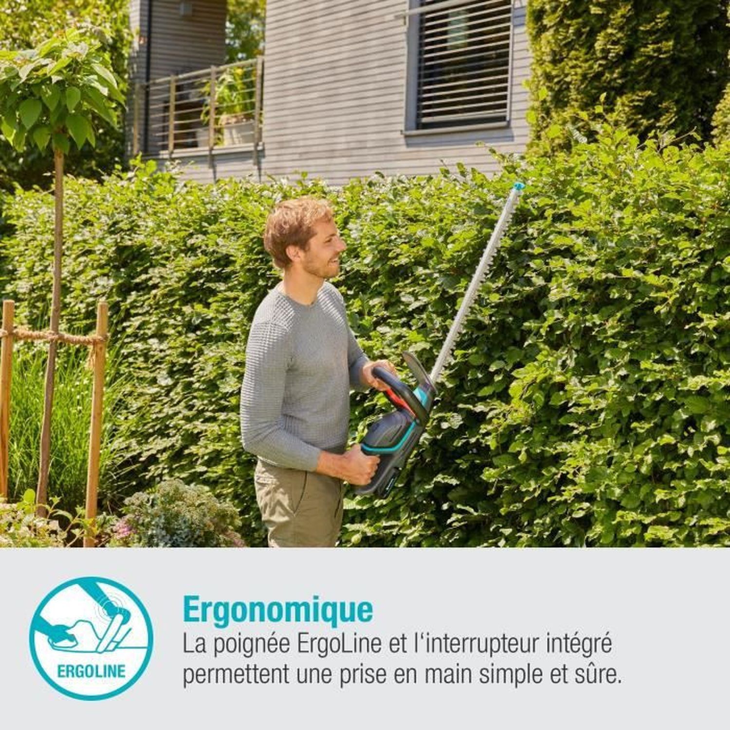 Taille-haies à batterie - comfortcut 60/18v - 18v - 60 cm avec batterie li-ion 2,5ah + chargeur