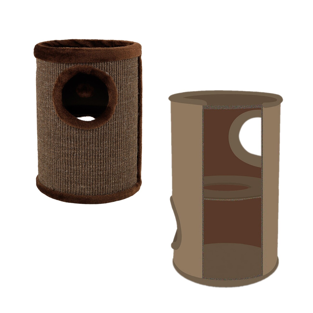 Lionto 50cm Kratztonne mit Sisal braun