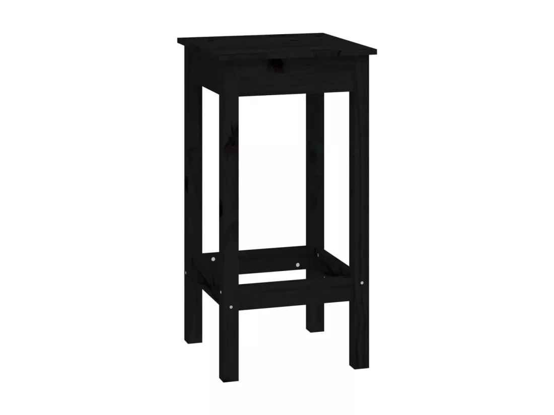 Ensemble de bar 9 pcs Noir Bois de pin massif