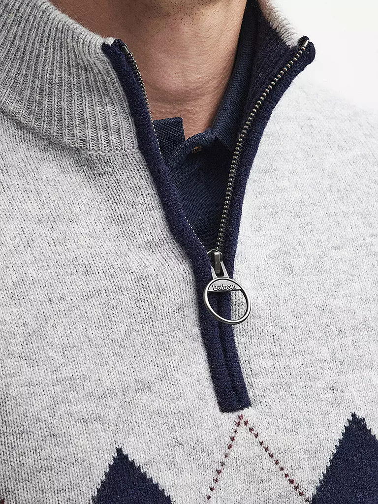 BARBOUR Troyer Pullover HARTFIELD hellgrau