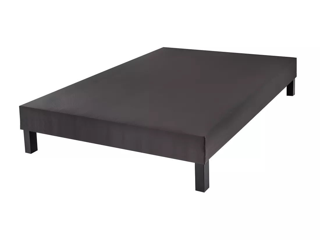 BELLECOUR LITERIE | Sommier tapissier CONSTANTINE 160x200 cm | Epaisseur 18 cm | Gris anthracite (pieds non inclus)