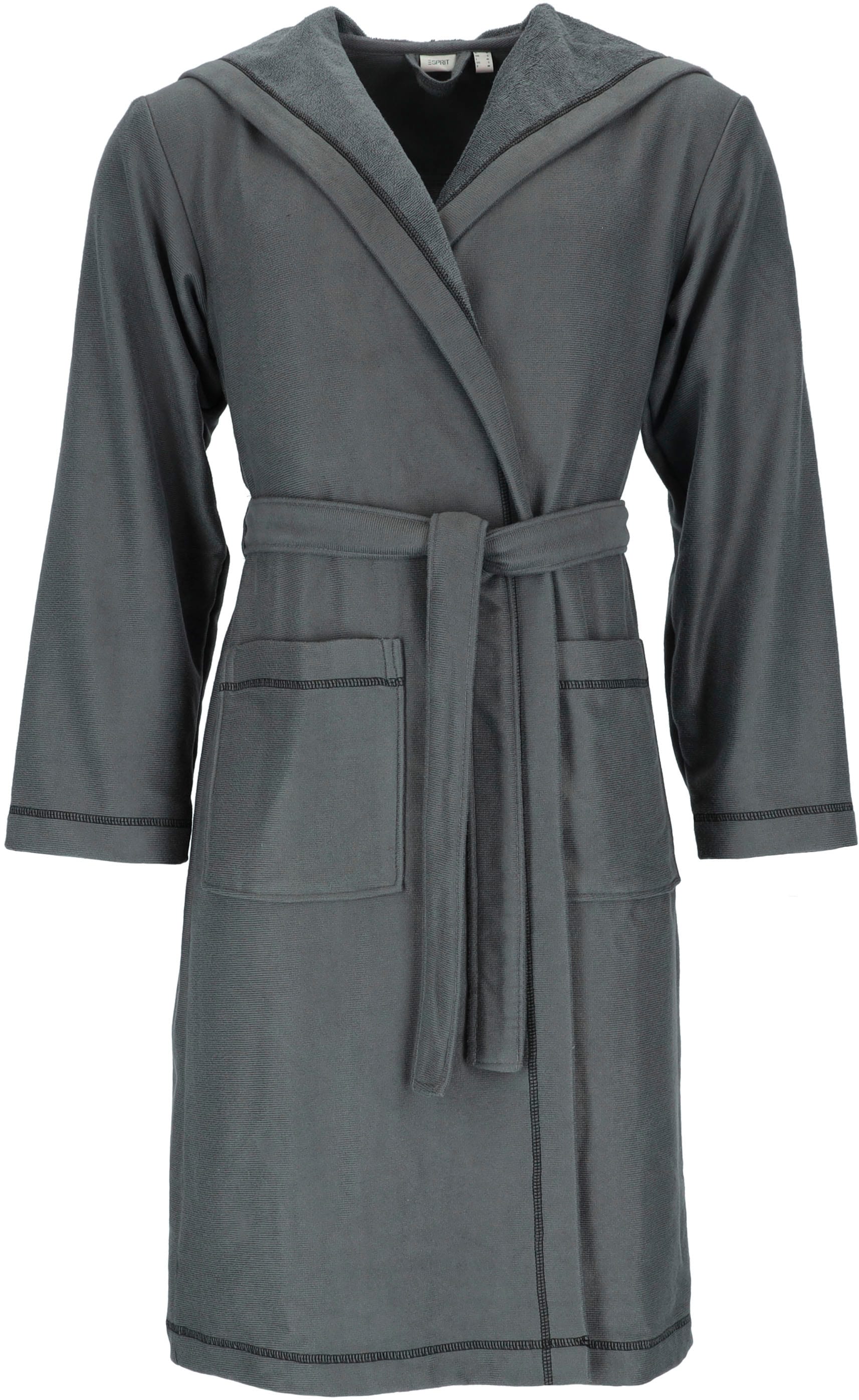 Esprit Unisex-Bademantel »Modern Life, ideal für Sauna & Spa, Hotelbademantel, Morgenmantel«, 1 Stk. Bunte Ziernähte