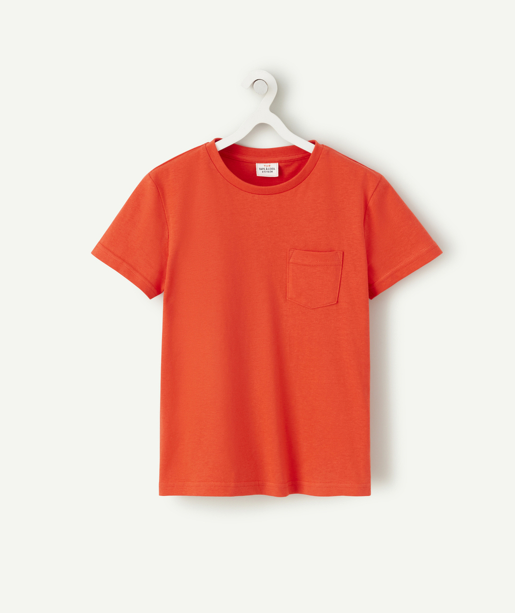 T-SHIRT MANCHES COURTES GARÇON ROUGE AVEC POCHE