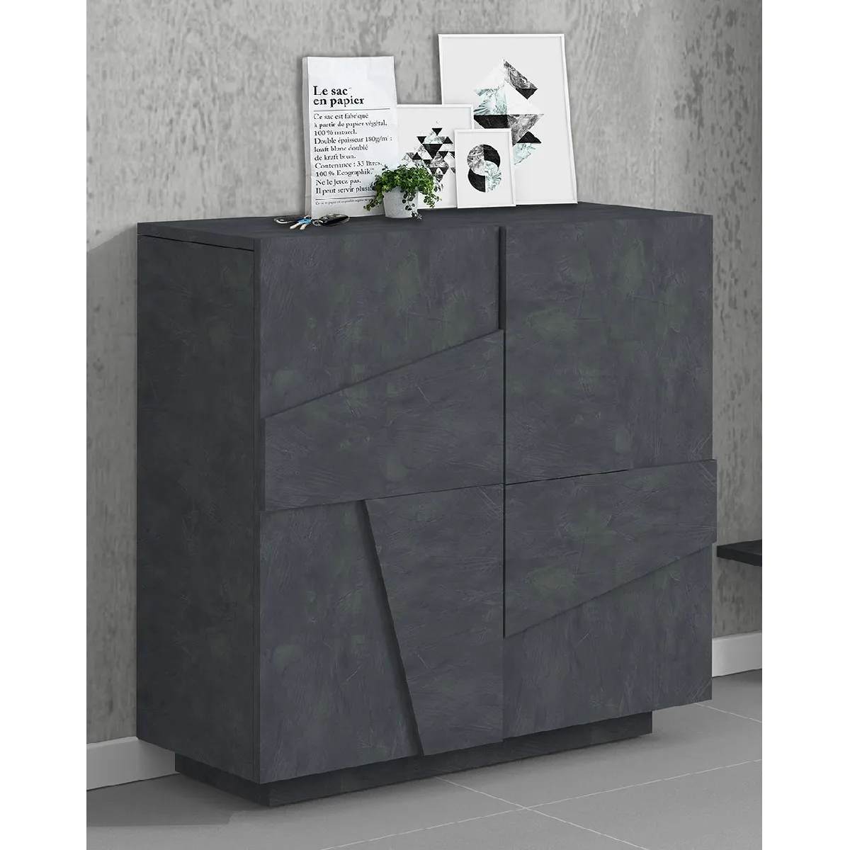Alter Étagère à Chaussures - Gris Cendré 81x38x86 cm