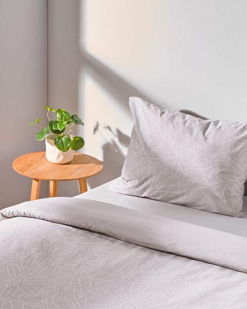 housse de couette coton 140x200/220 beige piqûre