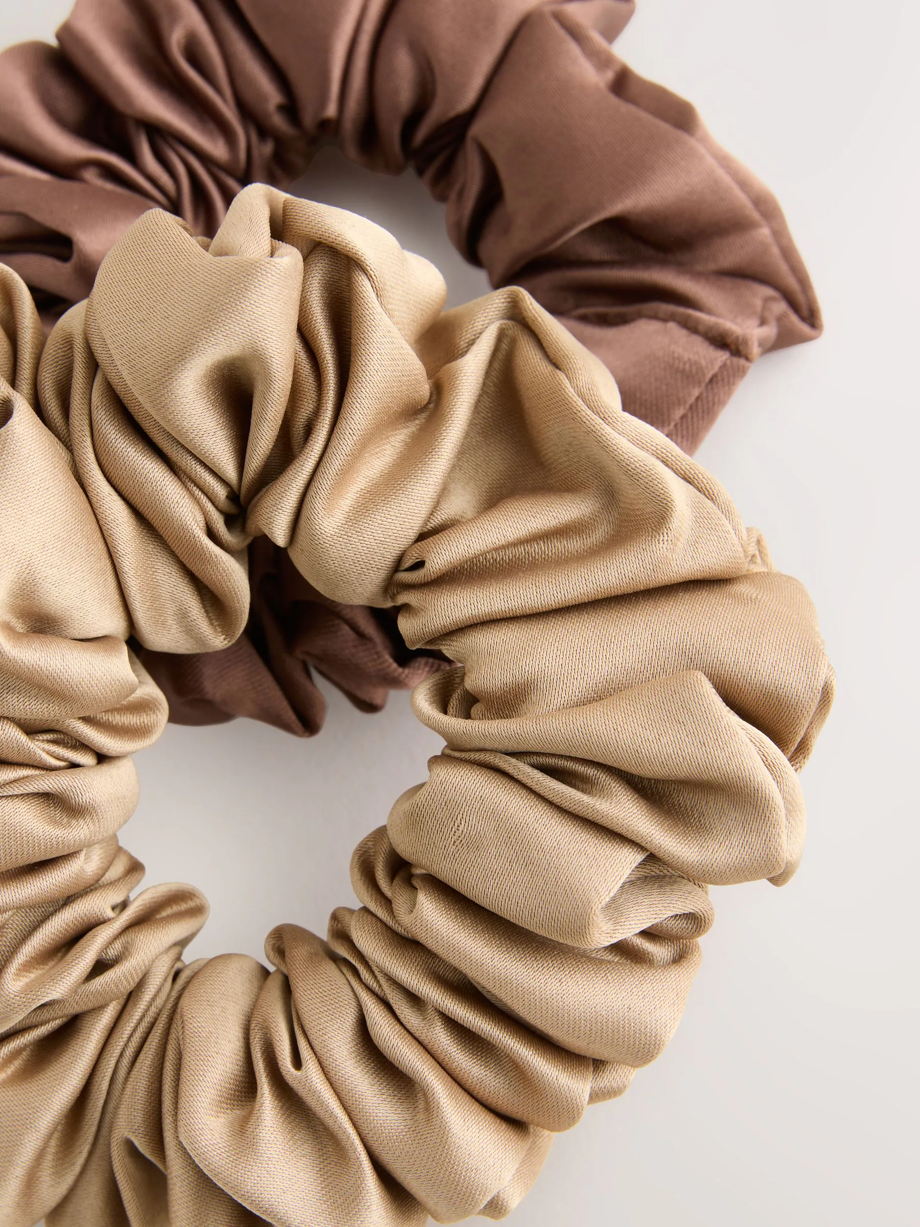 Bruin/Olijfgroen - Oversized Scrunchies 2 Pack
