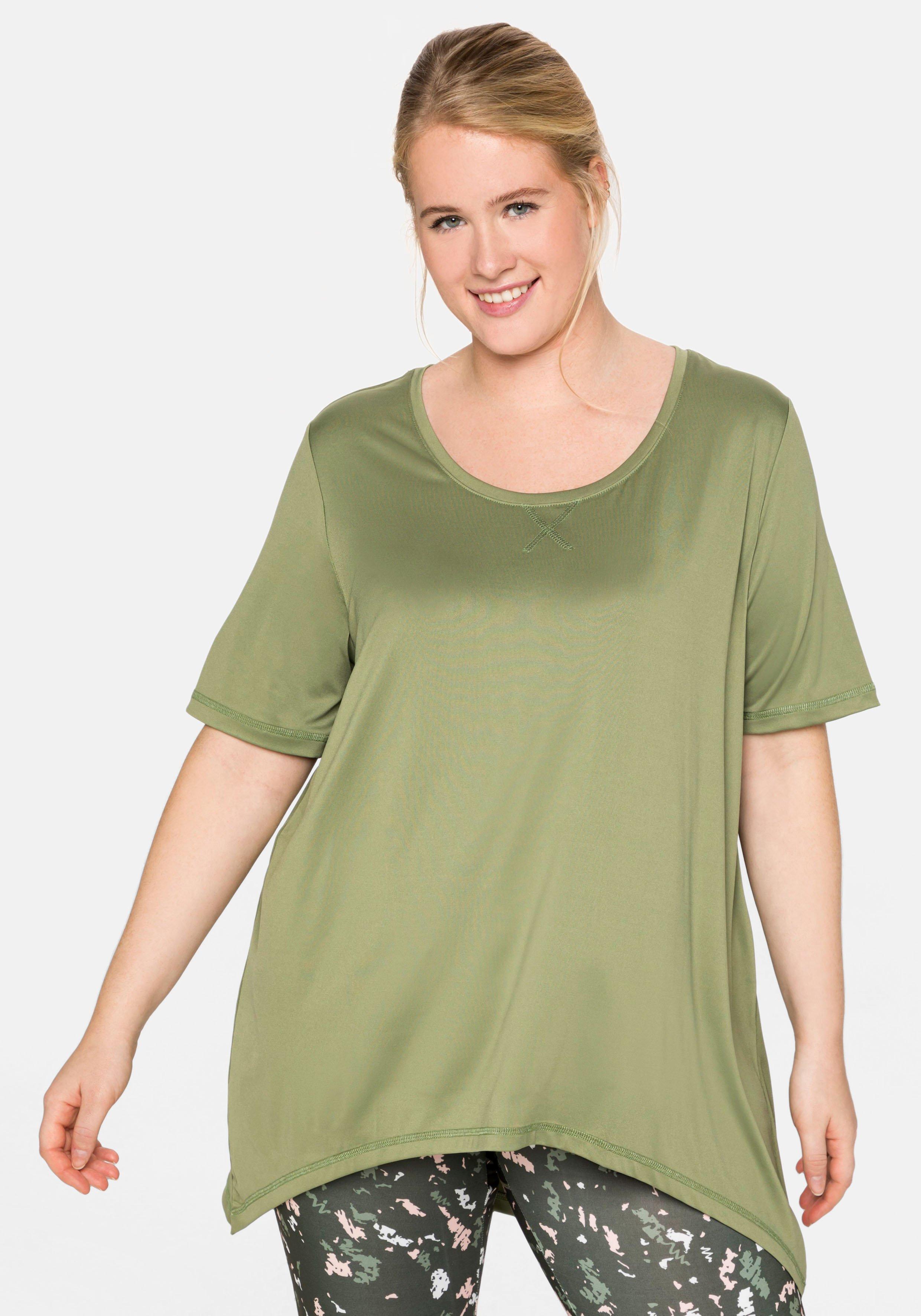 Funktionsshirt mit vorn gerundetem Saum