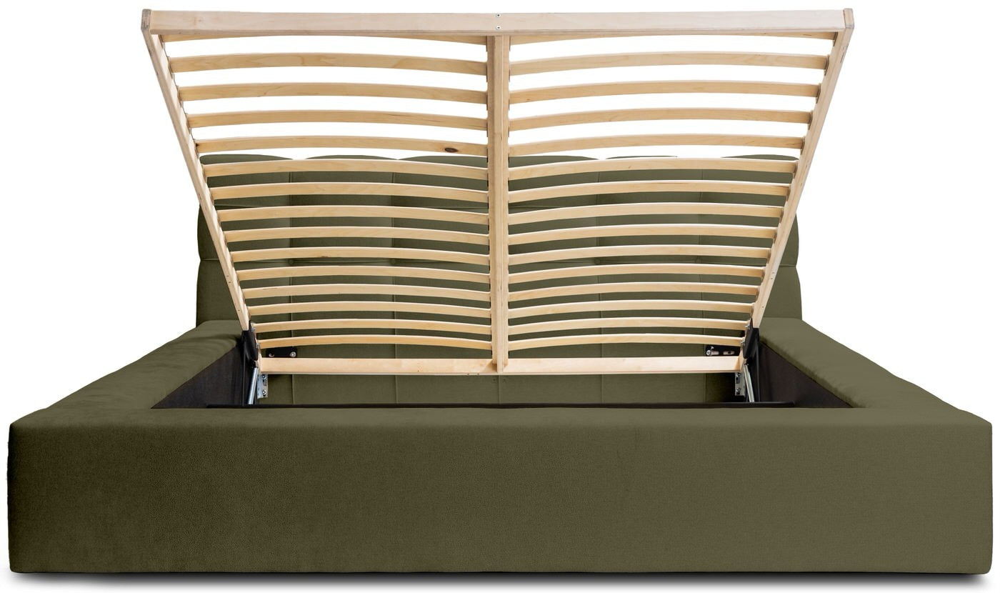 Trae Mobler Grace 140 x 200 cm Gestoffeerd Bed Bosgroen