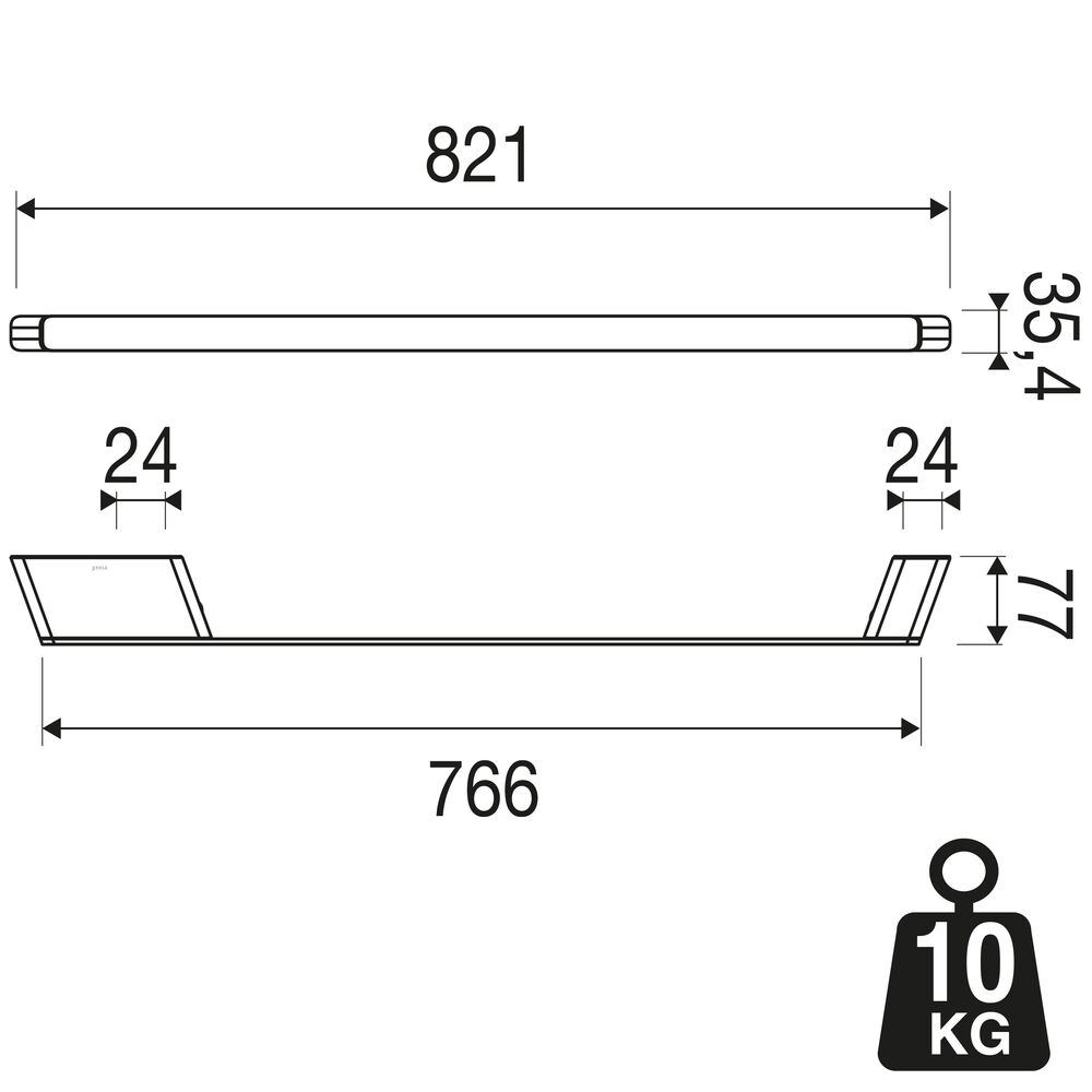 Geesa Shift handdoekrek met planchet chroom