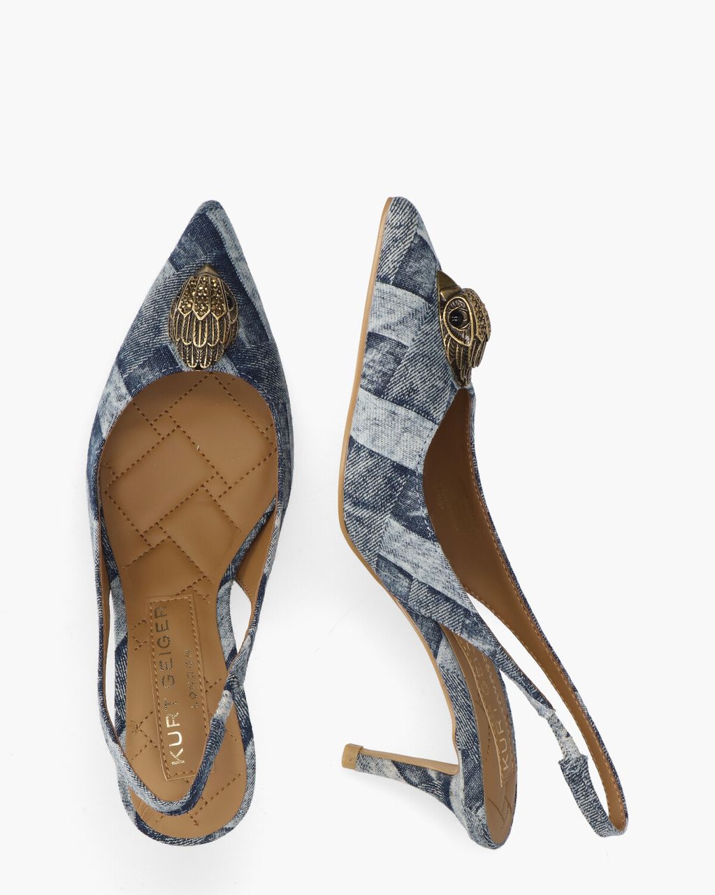 Kurt Geiger Belgravia Sling Back Heel Jeansblauw Dames Slingbackpumps