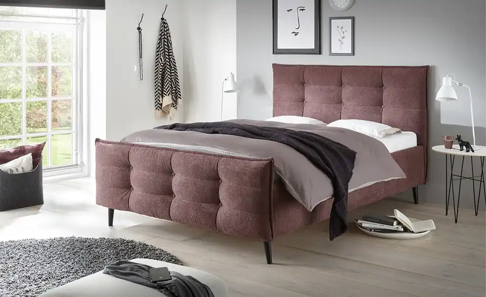 Polsterbettgestell Mario B Mauve 140 cm