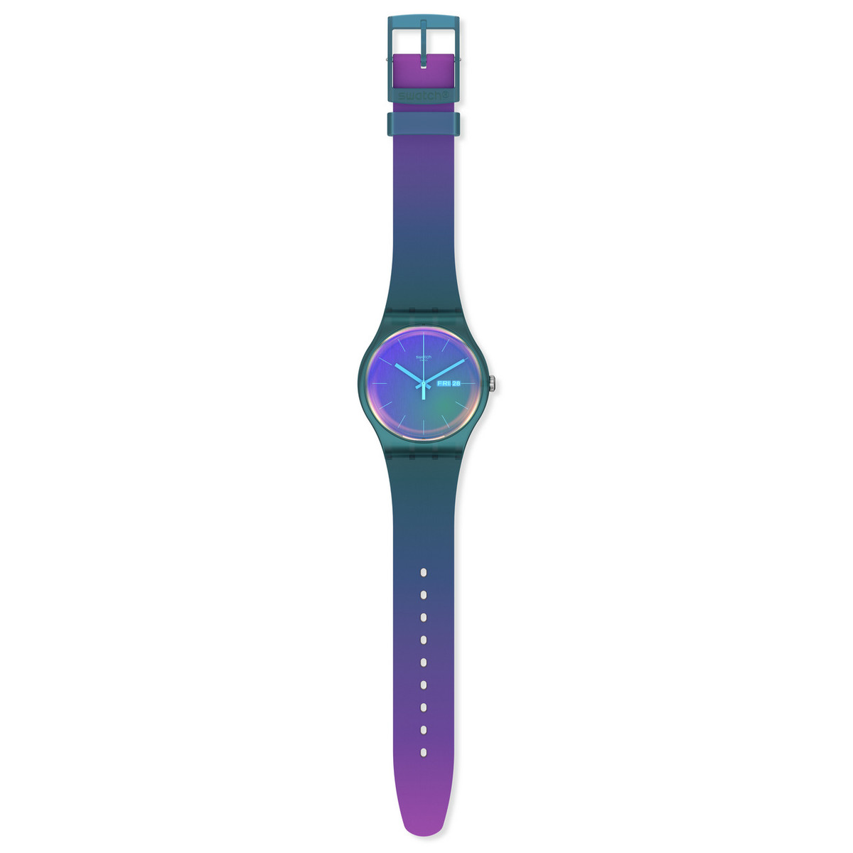 Montre SWATCH New gent Fade to pink biosourced homme bracelet silicone bleu