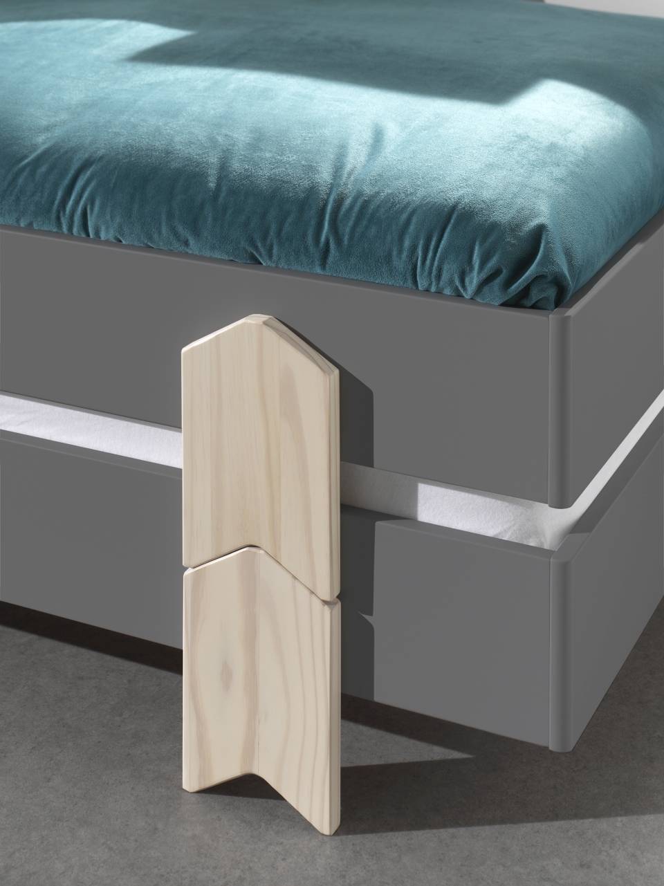 2-teiliges Stapelbett-Set MODULO - grau - Pfeil - 90x200 cm