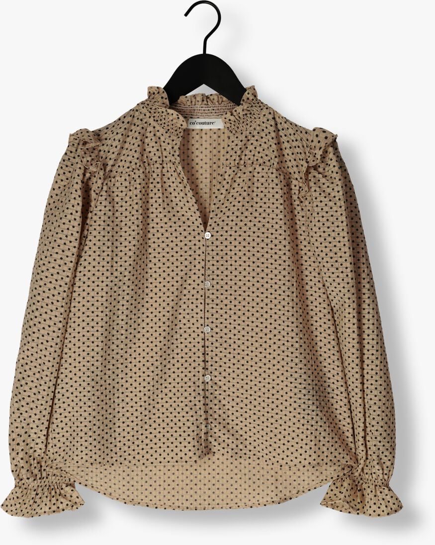 CO\\'COUTURE beige co'couture blouse chess dott shirt