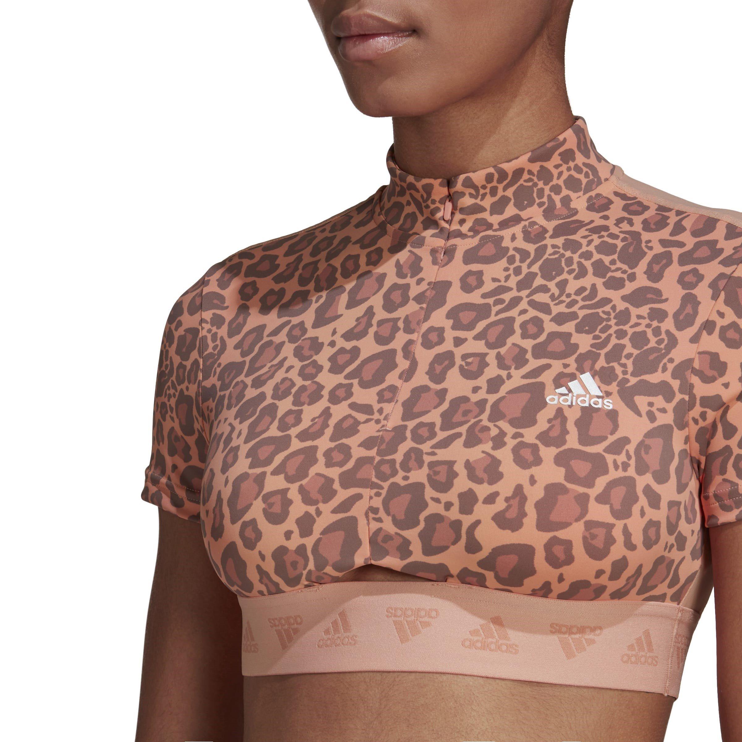 adidas Hyperglam Crop Zip Tee Womens