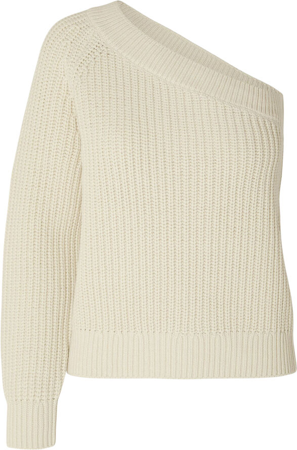 Selected Femme SLFSEDORA LS KNIT ONE SHOULDER Birch