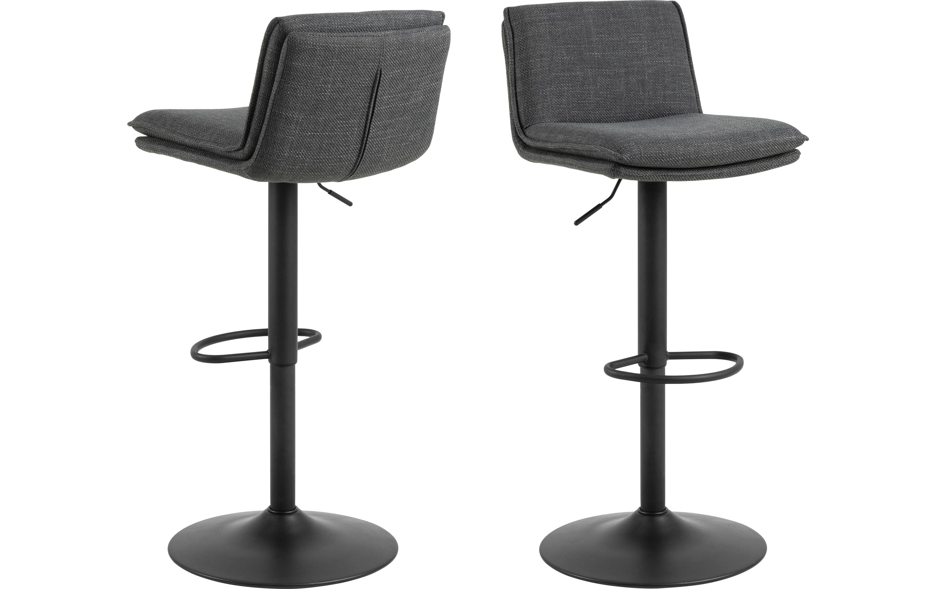 Barhocker Flynn, 2 Stück, 44 x 107 cm, Dunkelgrau<br>Klassische Barstühle mit modernem Touch