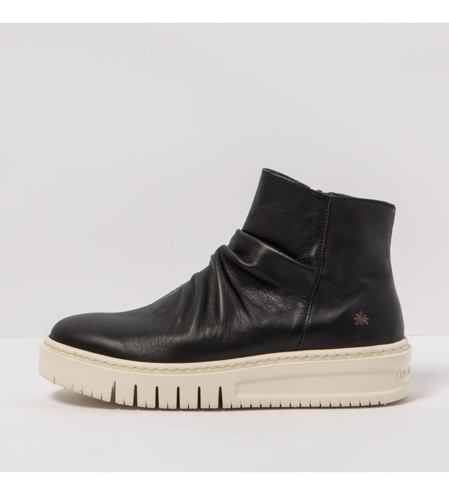 Botas de tornozelo Art em couro preto